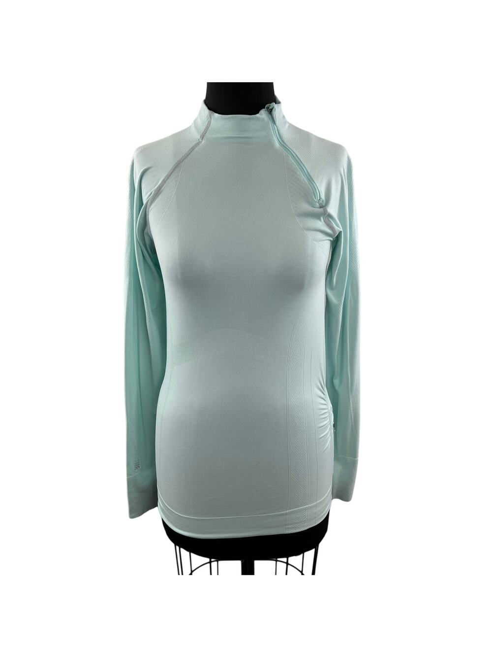 ATHLETA Fast Finish Long Sleeve Top Asymmetrical Half Zip Yoga Pullover Size L